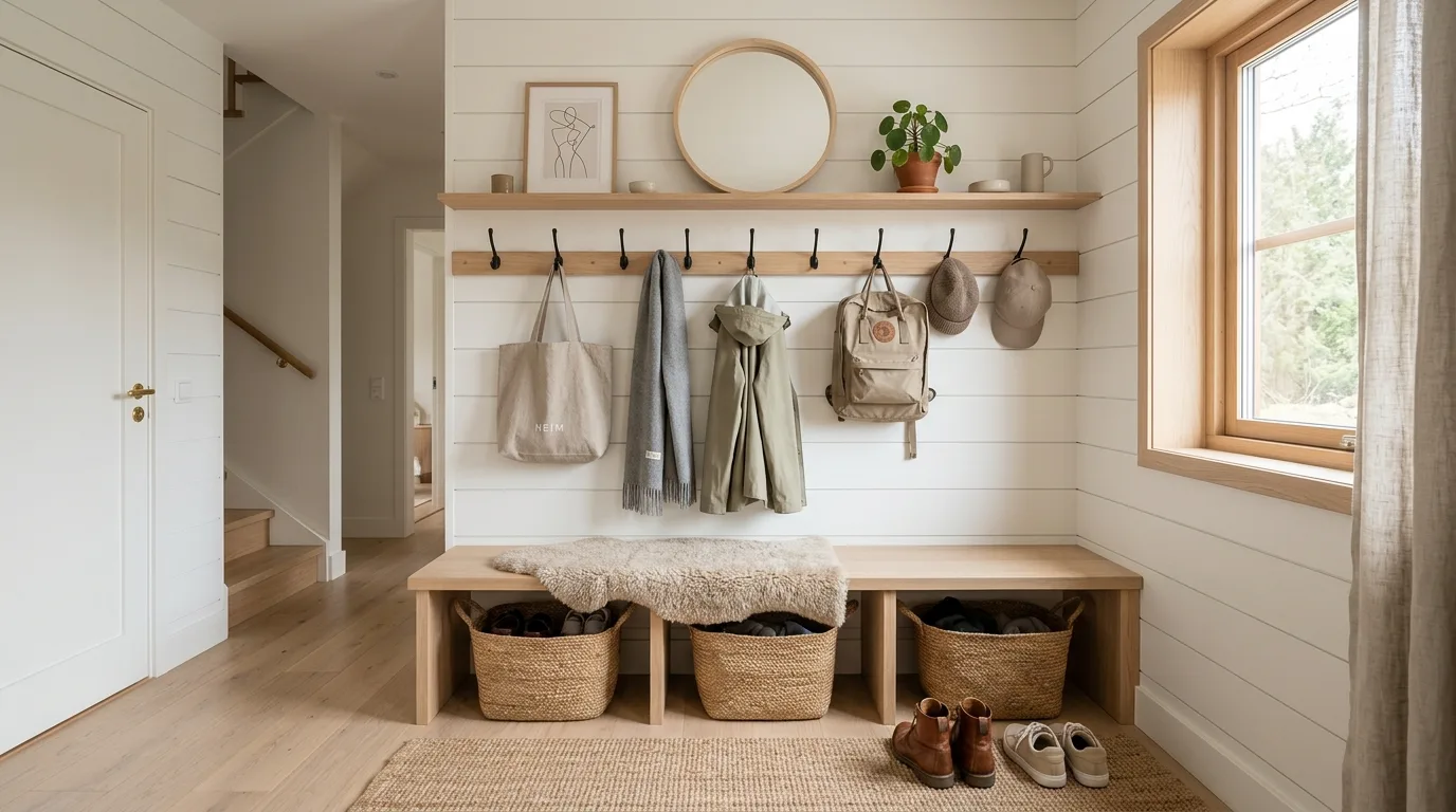 Bring in cabinetry when the room needs cleaner storage inspiration for a mudroom entryway.